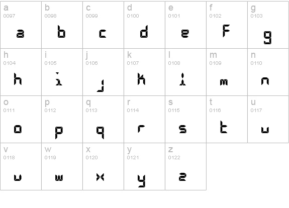 CalculusLCDRegular lowercase a-z preview