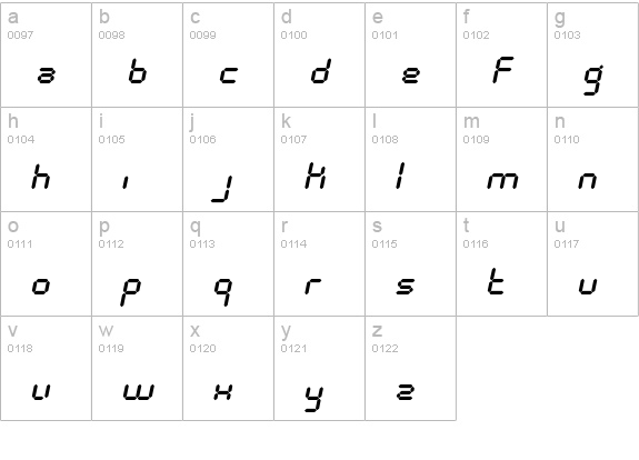 CalculusOblique lowercase a-z preview