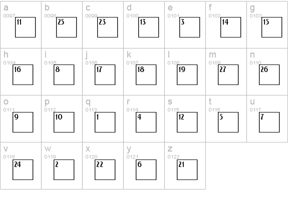 Calendar Normal lowercase a-z preview