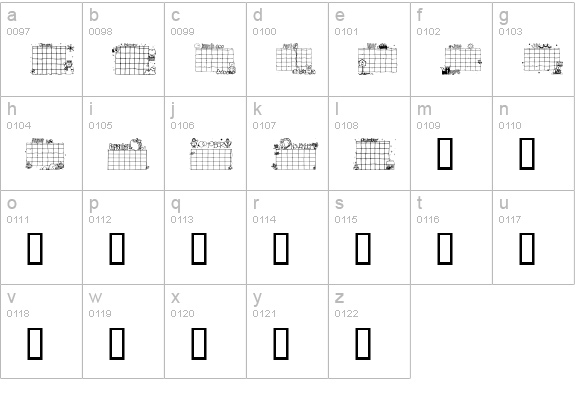 Calender lowercase a-z preview