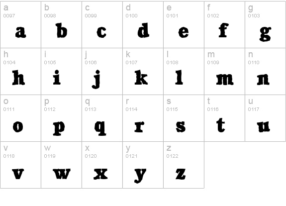 CalgaryAntique-Heavy-Regular lowercase a-z preview