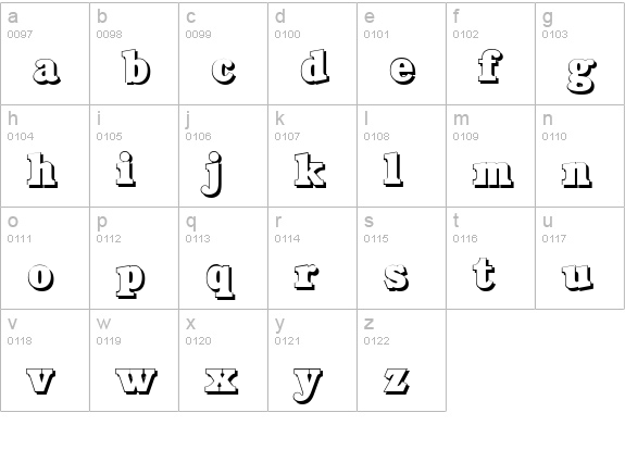CalgaryShadow-Heavy-Regular lowercase a-z preview
