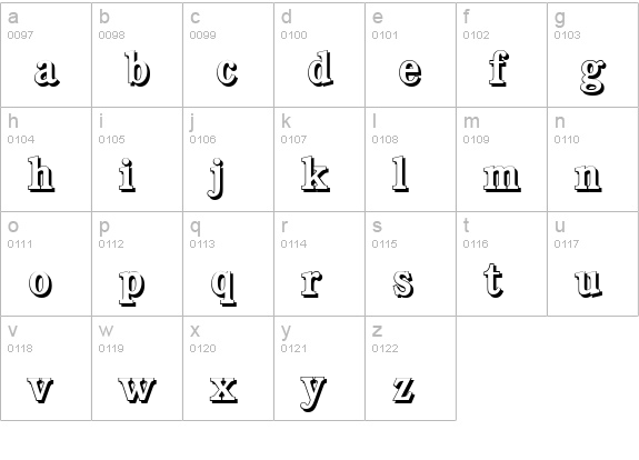 CalgaryShadow-Medium-Regular lowercase a-z preview