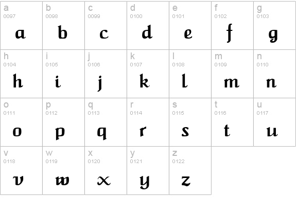 CaligulaA lowercase a-z preview