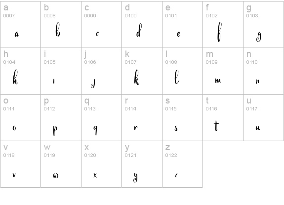 Calinastiya lowercase a-z preview