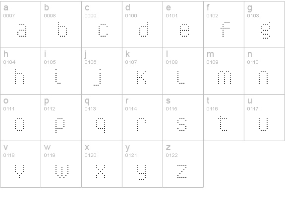 CALIPER-000DL lowercase a-z preview