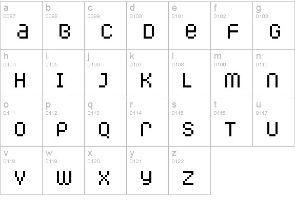 CALIPER-444UC lowercase a-z preview
