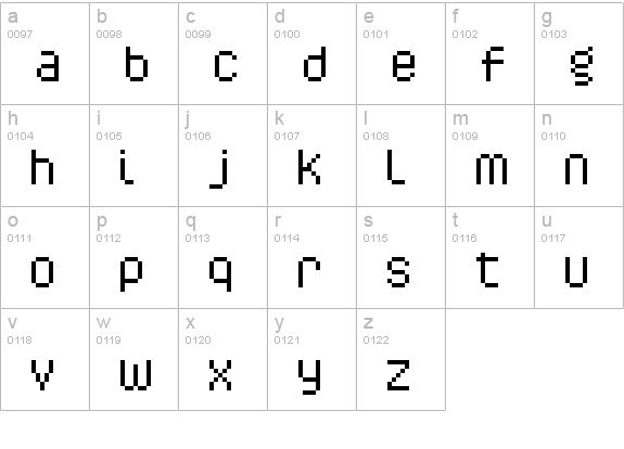 Caliper Alternate lowercase a-z preview