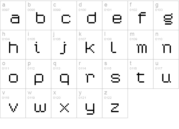 Caliper ExtraWide lowercase a-z preview