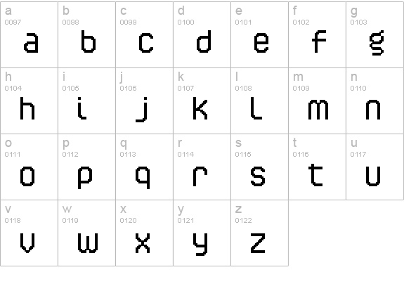 Caliper Stairstep lowercase a-z preview