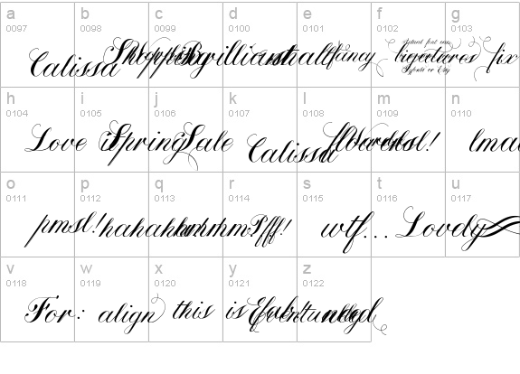 Calissa Words lowercase a-z preview