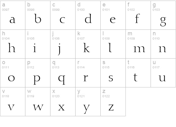Cally 721 Normal lowercase a-z preview