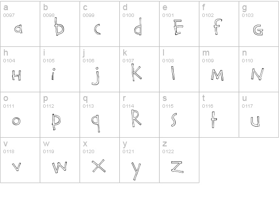 Calvin and Hobbes Outline lowercase a-z preview