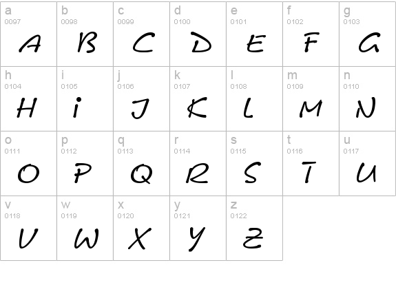 CalvinItal Regular lowercase a-z preview