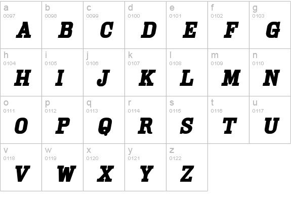 Cam BoldOblique lowercase a-z preview