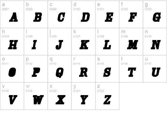 Cam ExtraBoldOblique lowercase a-z preview