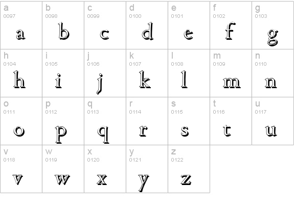 CambridgeShadow-Light-Regular lowercase a-z preview