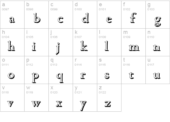 CambridgeShadow-Medium-Regular lowercase a-z preview