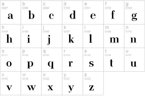 Camelia Bold lowercase a-z preview