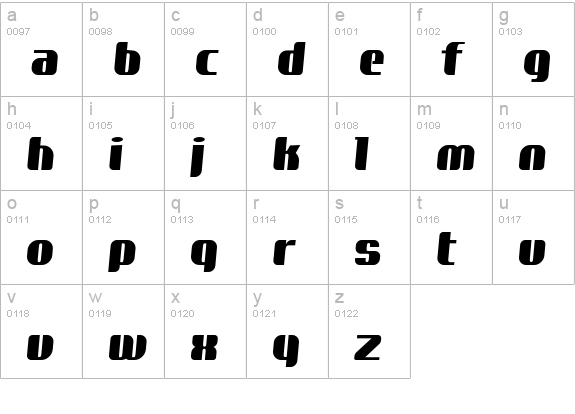 Camellia ExtraBold lowercase a-z preview