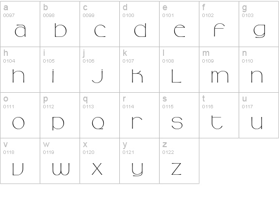 CamelliaEF lowercase a-z preview