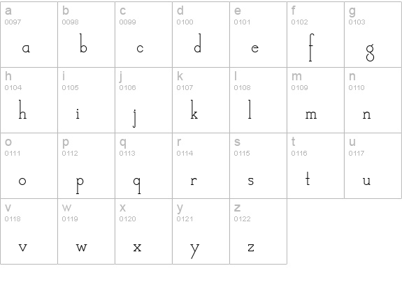Camelot MF lowercase a-z preview