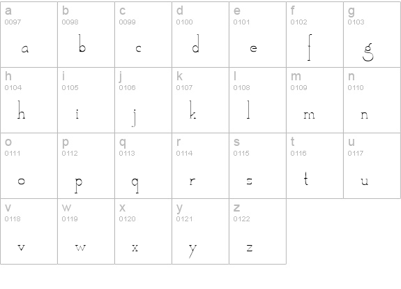 Camelot Regular lowercase a-z preview
