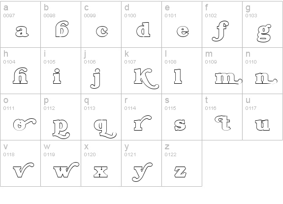 CamillaOpen lowercase a-z preview