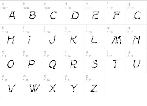 CammyCapsDisplay Italic lowercase a-z preview