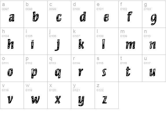 Camouflage lowercase a-z preview