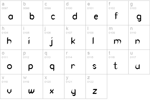 Canaith Regular lowercase a-z preview