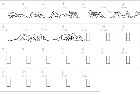 Candide Dingbats lowercase a-z preview