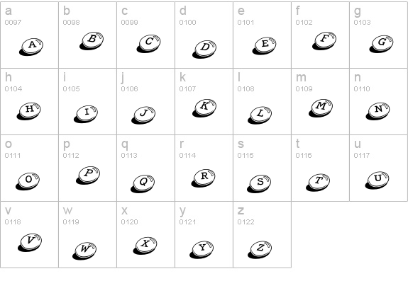 Candy Bits lowercase a-z preview