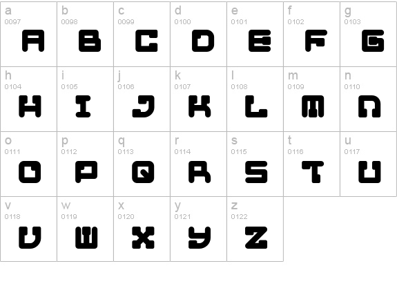 CANDY-EG lowercase a-z preview