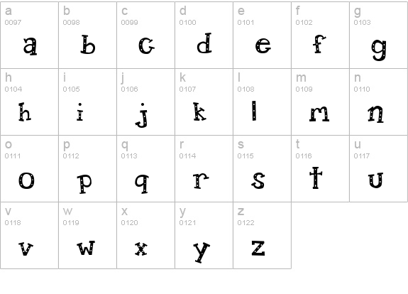 Candy Randy lowercase a-z preview