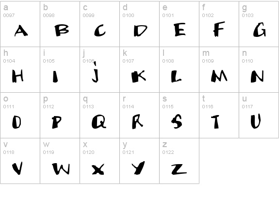 Candy Sniper lowercase a-z preview