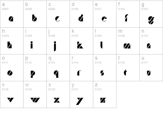 Cane Normal lowercase a-z preview