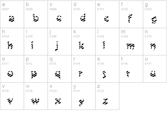 CaneStriped Normal lowercase a-z preview
