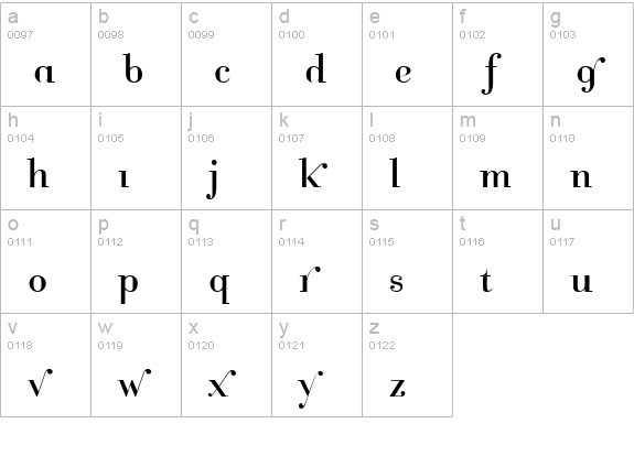 CantabileAlternate lowercase a-z preview