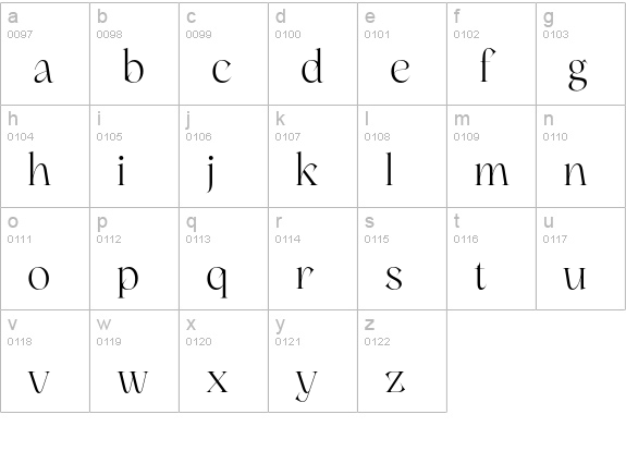 Canteria lowercase a-z preview