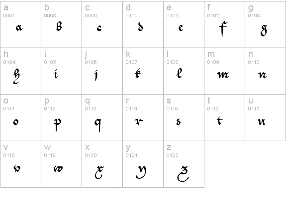 CantzleyAD1600 lowercase a-z preview