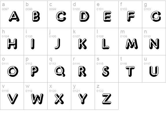 Captain Shiner lowercase a-z preview