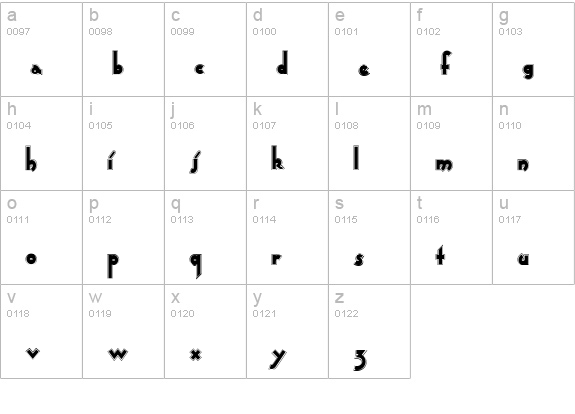 Captain Swabby NF lowercase a-z preview