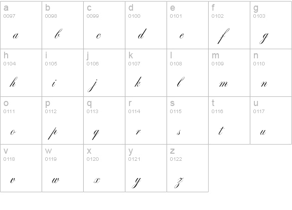 Caravelle lowercase a-z preview