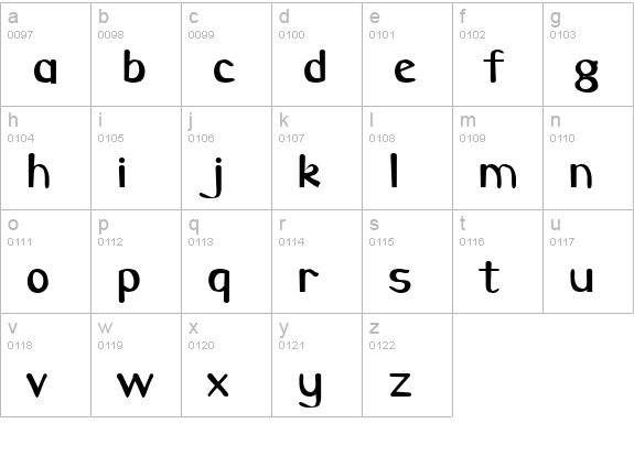 Caraway Regular lowercase a-z preview