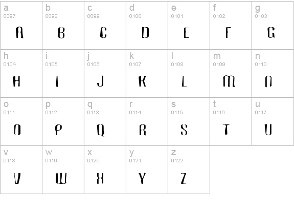 Carbon Block Gaunt lowercase a-z preview