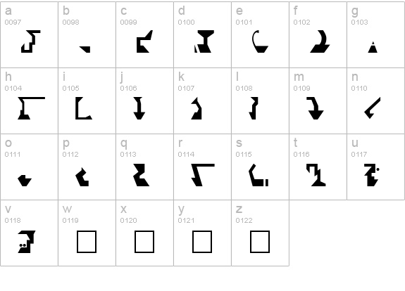 Cardassian - StarTrek canon based lowercase a-z preview