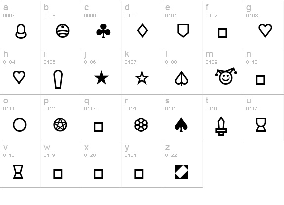 Cards lowercase a-z preview