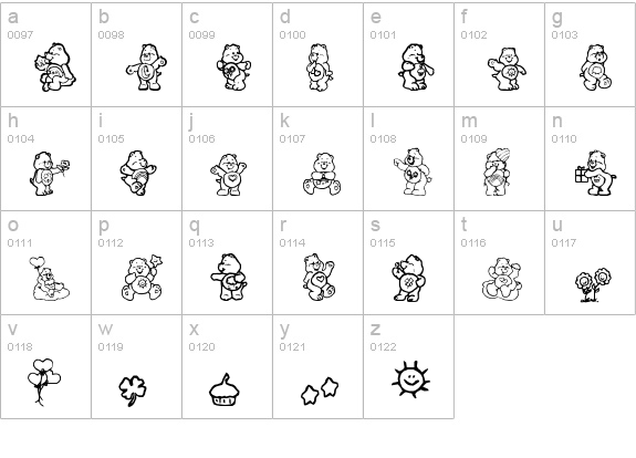 CareBearsbyIacy lowercase a-z preview