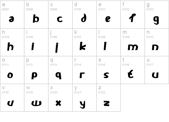 Carlie Bold lowercase a-z preview